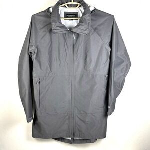 MARMOT Rain Jacket Women's Size L Gray Hooded Waterproof Shell M49570